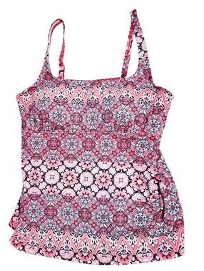 Lands End Medallion Print Tankini Top 14